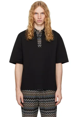Missoni Black Chevron Knit Inserts Polo