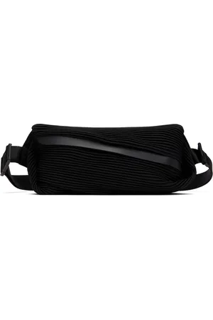 PLEATS PLEASE ISSEY MIYAKE Black Bias Pleats Waist Pouch