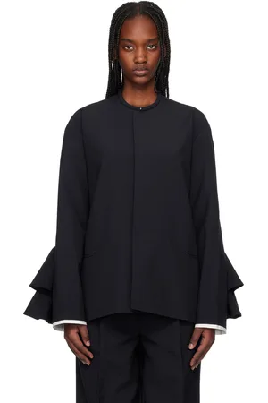 AO Yes Round Collar Ruffle Blazer