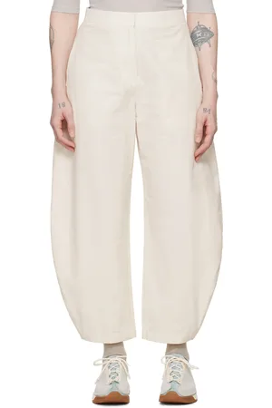 AMOMENTO Off-White Curved Leg Trousers