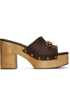 VALENTINO GARAVANI Brown VLogo Chain Mules