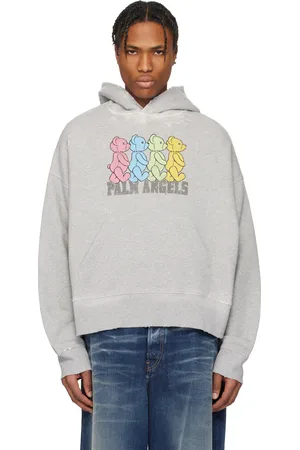 Palm Angels Gray Multicolor Bears Hoodie