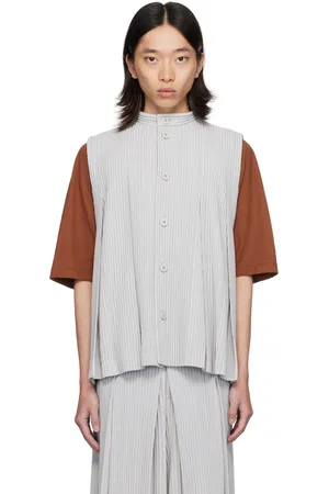 Issey Miyake Gray Tucked Vest