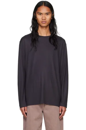 LEMAIRE Black Heavy Silk Long Sleeve T-shirt