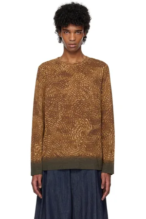 DRIES VAN NOTEN Brown Printed Cotton T-shirt
