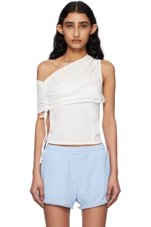 Kijun Shirring One Shoulder Top