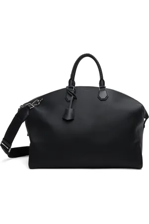 HUGO BOSS Black Grained Leather Holdall Duffle Bag