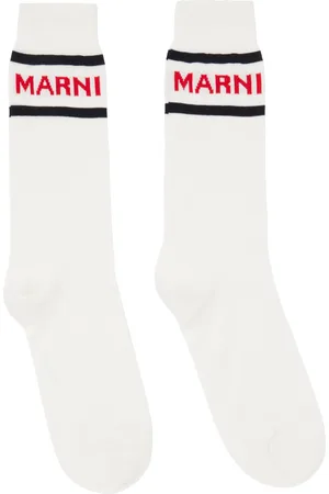 Marni White Logo Cuffs Socks