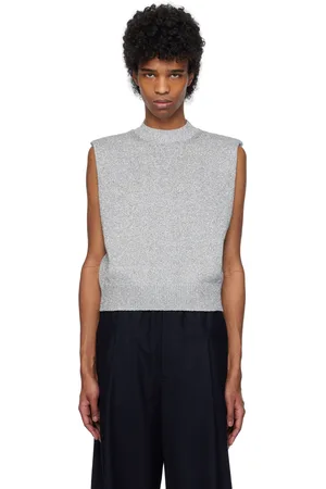 DRIES VAN NOTEN Silver Metallic Thread Vest