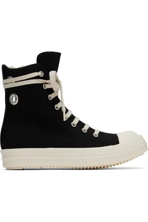 Rick Owens Black Hollywood Overdyed Denim Sneakers