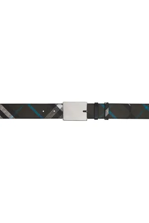 Burberry Khaki Check Faux-Leather Belt