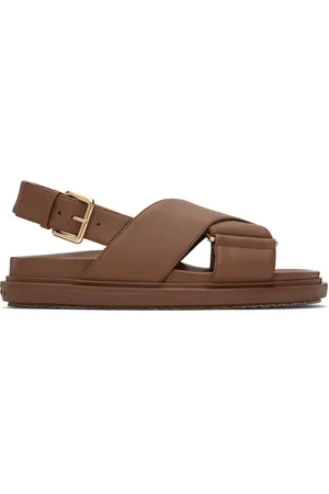 Marni Brown Leather Fussbett Sandals