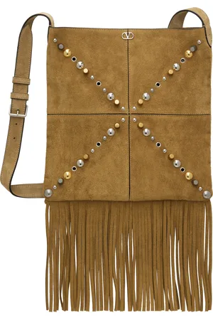 VALENTINO GARAVANI Beige Nellcôte Suede Shoulder Bag
