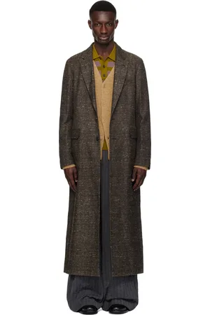 DRIES VAN NOTEN Brown Cotton & Silk Coat