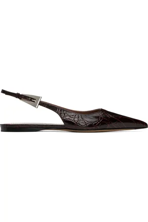 PARIS TEXAS Burgundy Jessica Slingback 10 Ballerina Flats
