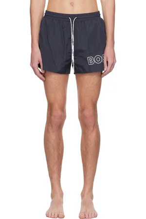 HUGO BOSS Navy Outline Logo Swim Shorts