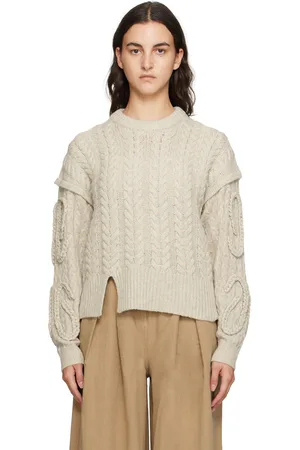 THE GARMENT Gray Canada Cable Braided Sweater