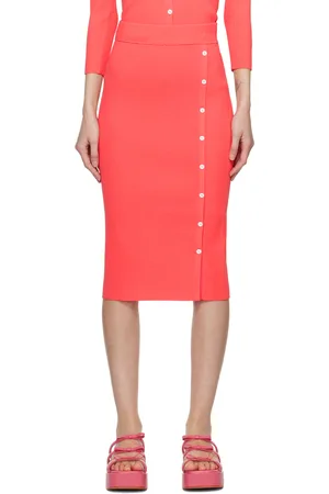 RAG&BONE Pink Asher Button-Up Midi Skirt