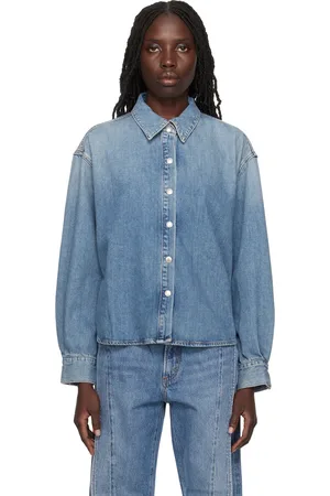 AGOLDE Blue Aiden High Low Denim Shirt