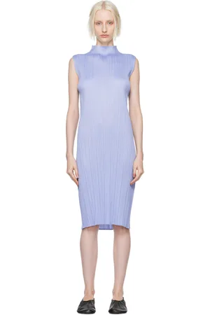 PLEATS PLEASE ISSEY MIYAKE Blue Monthly Colors August Midi Dress