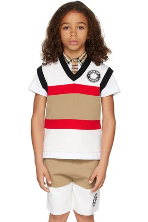 Burberry Kids Off-White Striped Vest