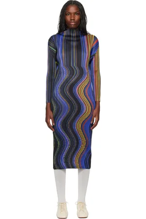 PLEATS PLEASE ISSEY MIYAKE Multicolor Warp Maxi Dress