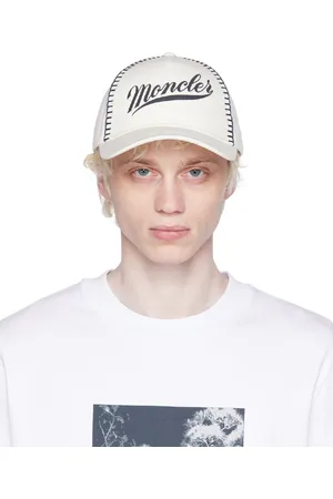 Moncler White Printed Cap