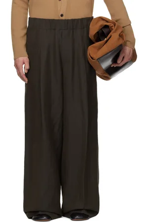 DRIES VAN NOTEN Brown Drawstring Trousers