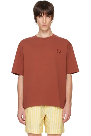 Maison Kitsuné Orange Bold Fox Head Patch Oversized T-shirt