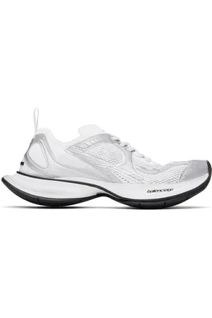 Balenciaga White & Silver Circuit Sneakers