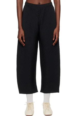 Issey Miyake Black Vigor Pleats Solid Trousers