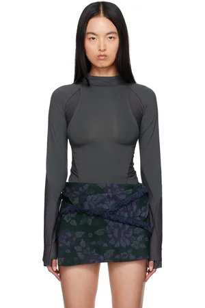 Hyein Seo Gray Track Long Sleeve T-Shirt