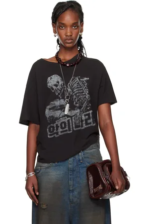 LU’U DAN Black Slubby Jersey T-shirt