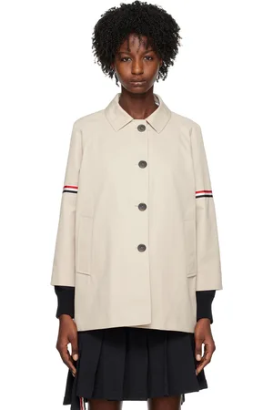 Thom Browne Khaki Striped Armband Coat