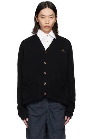 Vivienne Westwood Black Embroidered-Logo Cardigan
