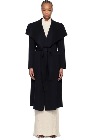 Mackage Navy Mai-CN Double-Face Wool Wrap Coat