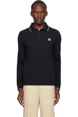 Moncler Navy Long Sleeve Polo
