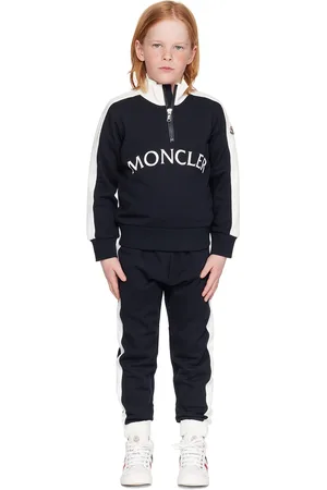 Moncler Kids Navy Half-Zip Sweatsuit Set