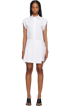 Helmut Lang White Pleated Minidress