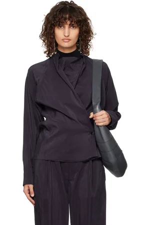LEMAIRE Navy Twisted Blouse