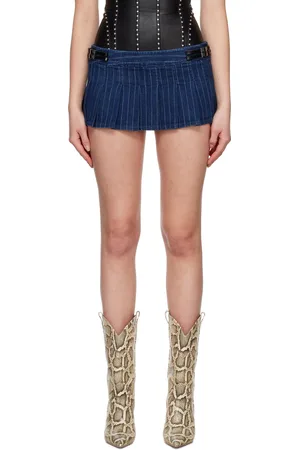 Miaou Blue Reno Denim Miniskirt