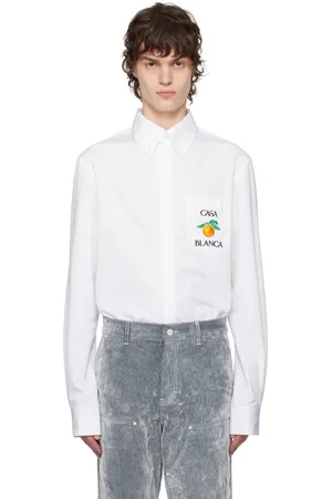 Casablanca Embroidered Orange Oxford Shirt