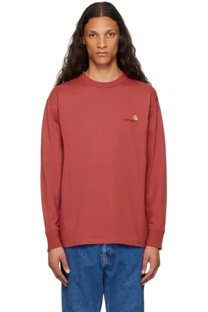 Carhartt Red American Script Long Sleeve T-Shirt