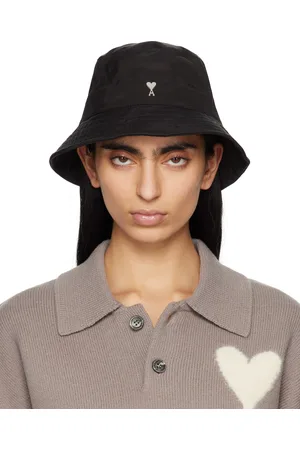 Ami Black Twill Ami de Coeur Stud Bucket Hat
