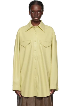 Nanushka Yellow Kaysa Vegan Leather Shirt