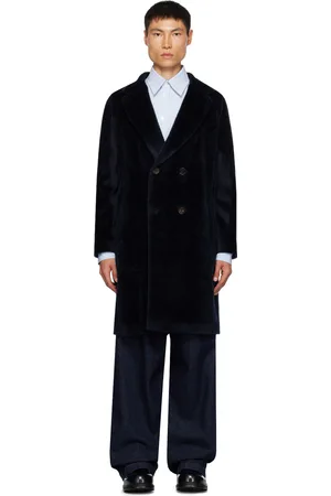 Max Mara Navy Double-Breasted Coat