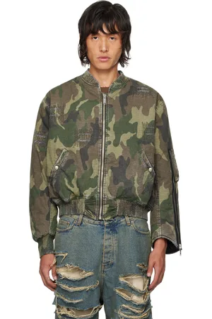 424 FAIRFAX Khaki Military Bomber Jacket