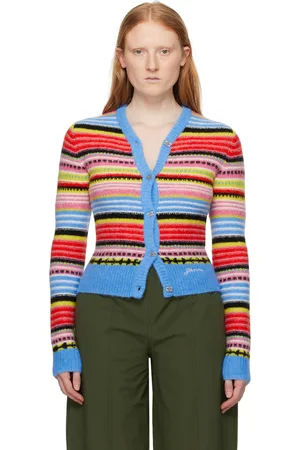Ganni Multicolor Striped Cardigan