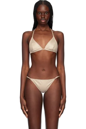Yasmine Eslami Taupe Mica Bikini Top
