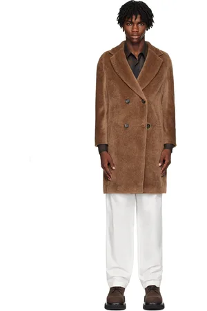 Max Mara Brown Double-Breasted Faux-Fur Coat